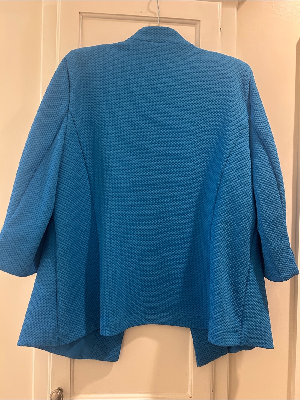 Allison Daley Open-Front Bright Blue Textured Blazer - Picture 3 of 3